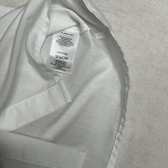 Mare Mare Anthropologie White Button Up Tie Cuff Long Sleeve Blouse Top Medium - Picture 6 of 8